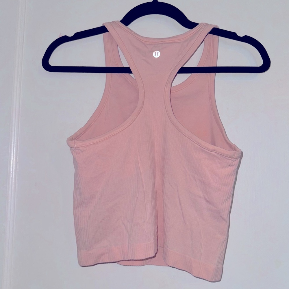 Lululemon light pink racerback cropped tank top size 8